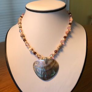 Heart shaped shell pendant necklace